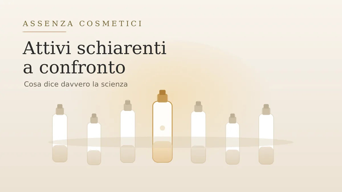 Attivi schiarenti a confronto per le macchie del viso: 4-butilresorcinolo, arbutina, niacinamide, vitamina C e altri — Assenza Cosmetici